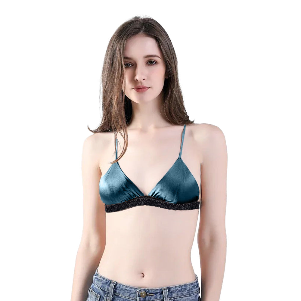 Silk Padded Bra | Wireless | Cobalt Blue