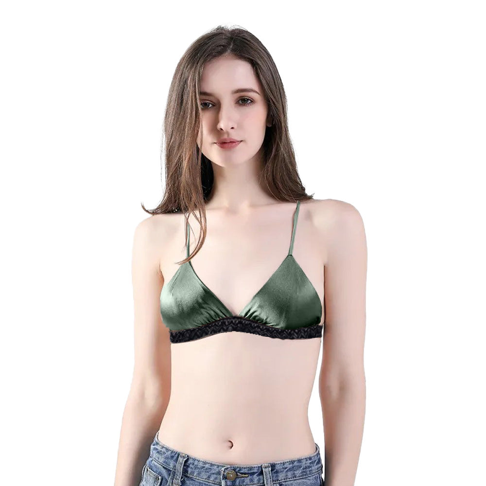 Silk Padded Bra | Wireless | Emerald Green