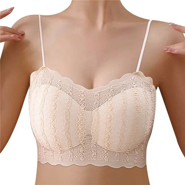 Strapped Bandeau Cotton Bra | Padded | Light Skin