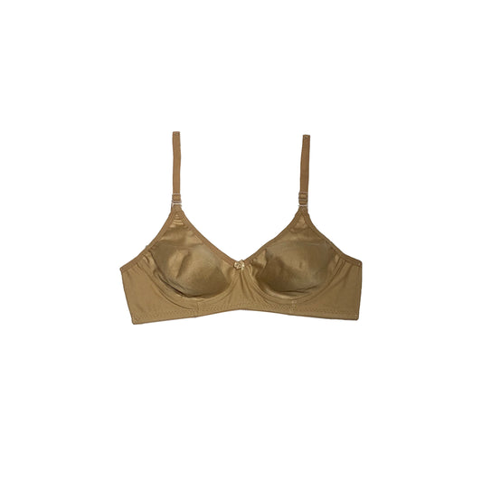 Non-Padded Soft Cotton T-shirt Bra | Wireless | Light Brown