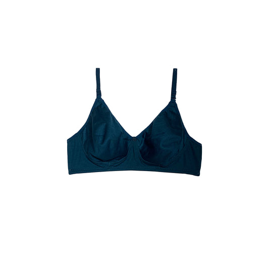 Non-Padded Soft Cotton T-shirt Bra | Wireless | Navy Blue