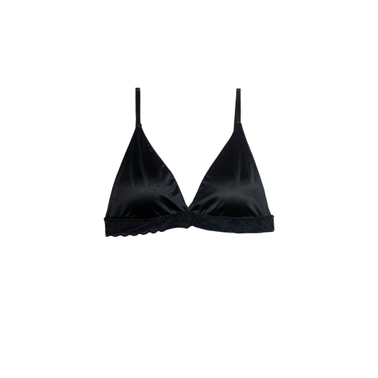 Silk Padded Bra | Wireless | Ebony Black