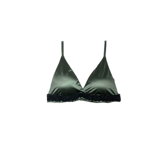 Silk Padded Bra | Wireless | Emerald Green