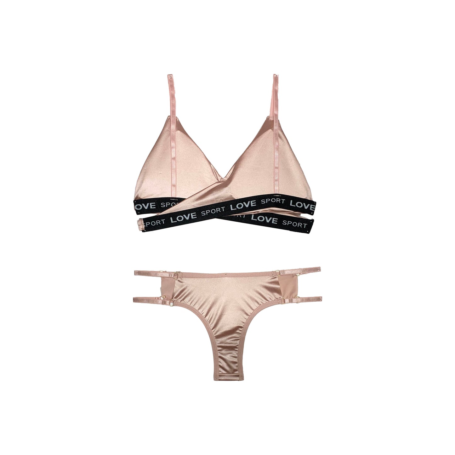 Padded Silk Bra Panty Set | Wireless | Rose Pink