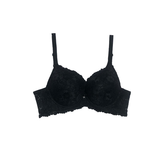 Net Push up Bra | Padded | Carbon Black